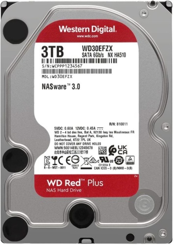 Жесткий диск SATA HDD Western Digital 3Tb NAS Red Plus WD30EFZX