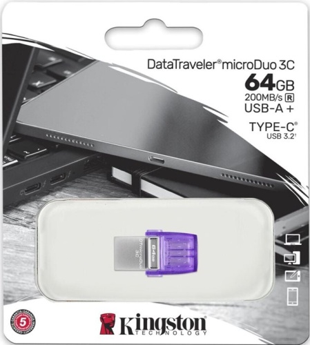 Накопитель USB flash Kingston 64Gb DataTraveler microDuo 3C DTDUO3CG3/64GB фото 3