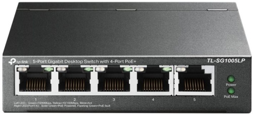 Коммутатор неуправляемый TP-Link TL-SG1005LP 5G 4PoE+ 40W