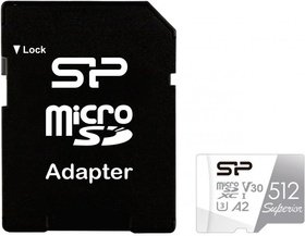   micro SDXC Silicon Power 512Gb SP512GBSTXDA2V20SP Superior + adapter