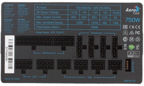 Блок питания Aerocool 750W Platinum ACP-750FP7 P7-P750 фото 4