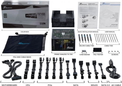 Блок питания Seasonic 700W PRIME Fanless TX-700 80+ titanium SSR-700TL фото 4