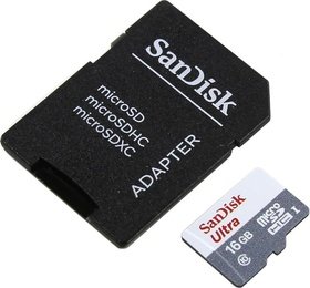   Micro SDHC SanDisk 16GB UHS-I W/A SDSQUNS-016G-GN3MA