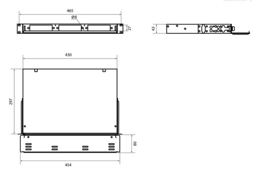 Бокс оптический Hyperline FO-19V-1U-3xSLT-W130H30-24UN-BK фото 3