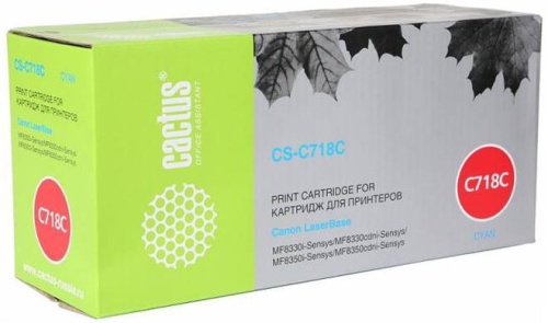 Картридж совместимый лазерный Cactus CS-C718С голубой CS-C718C
