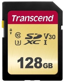   SDXC Transcend 128  U3 V30 TS128GSDC500S