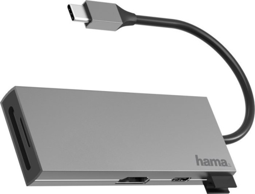 Разветвитель USB-C Hama H-200110 серый (00200110) фото 3