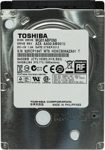 Жесткий диск SATA HDD 2.5 Toshiba 500ГБ MQ01ABF050