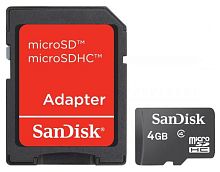 Карта памяти Micro SDHC SanDisk 4ГБ Mobile SDSDQM-004G-B35A