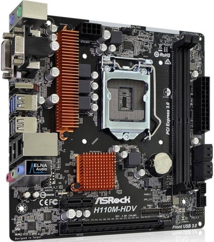 Мат. плата Socket1151 ASRock H110M-HDVR3.0 фото 3